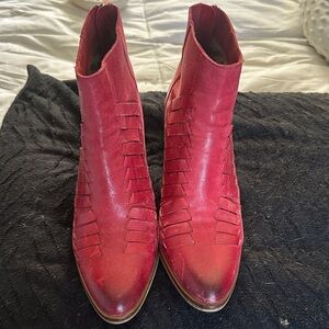 Elegant Red Women's Ankle Booties